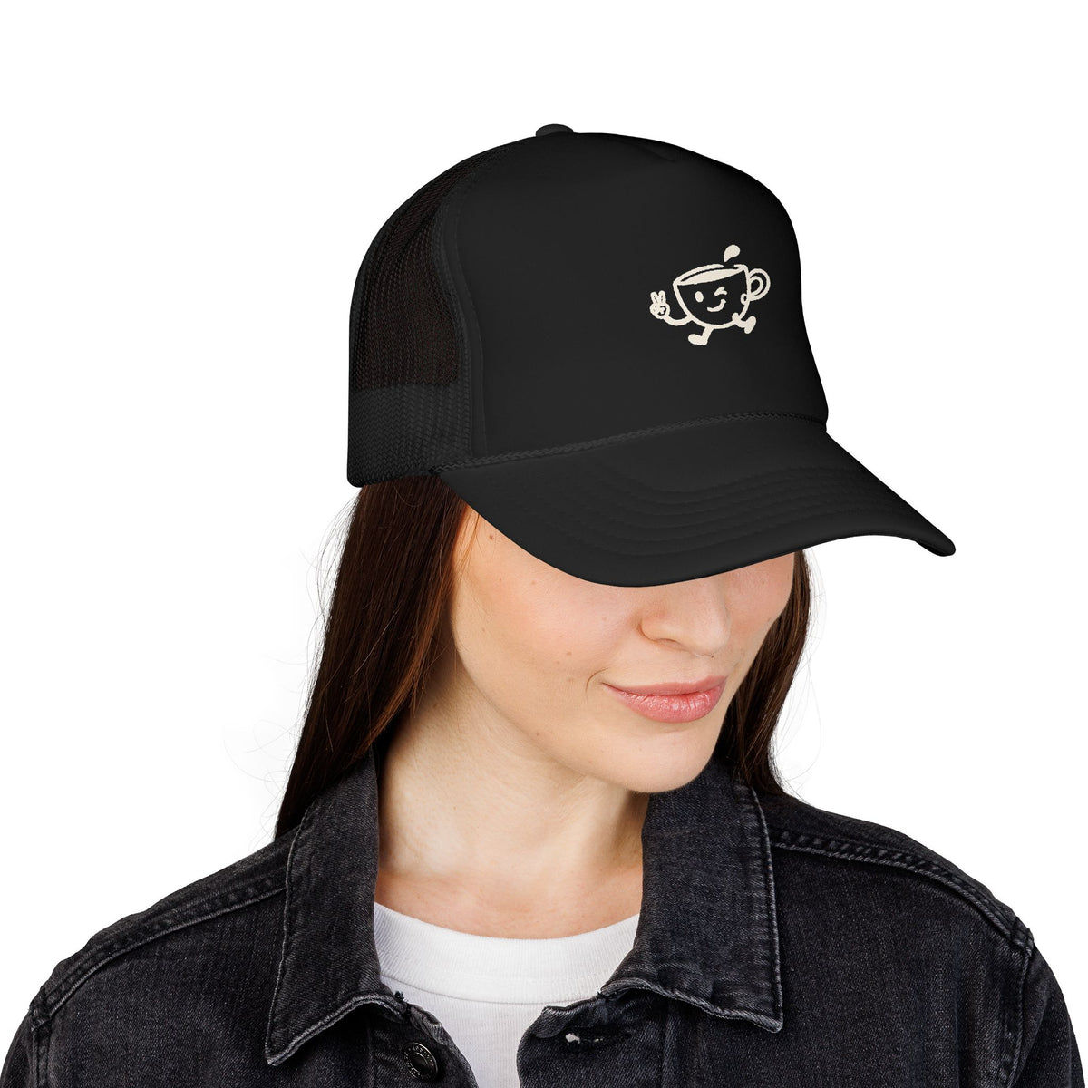 Thanks a Latte Trucker Hat - Black Cream